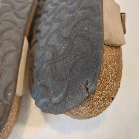 Birkenstock Sandals Women 5 5.5 Beige Gizeh Birko Flor Thong Slip On Flats EU 36 - Picture 5 of 13